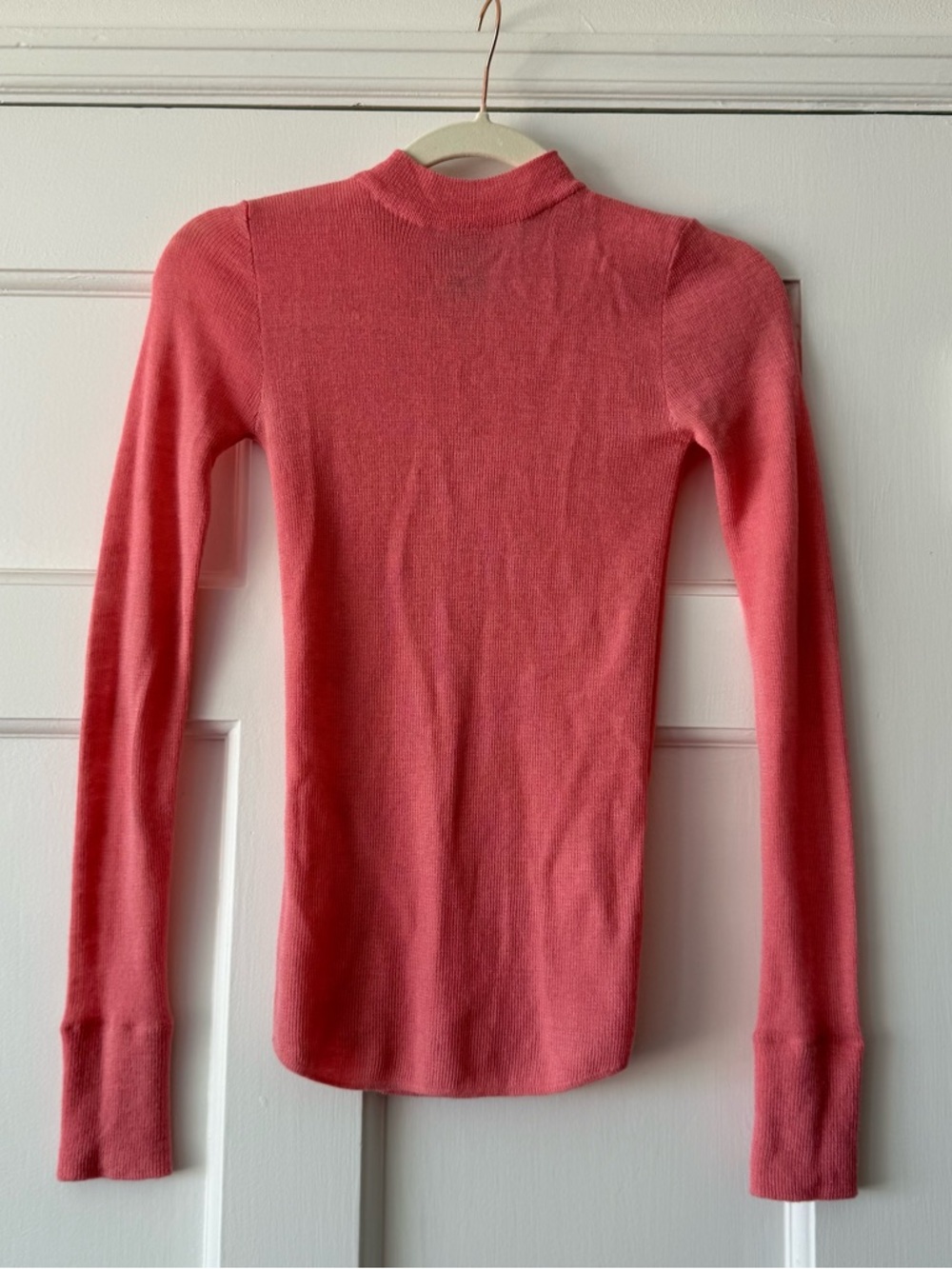 Pink Coral Long-Sleeve Mock Neck Top